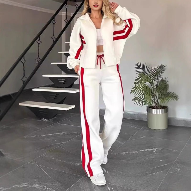 Damen Loungewear-Set mit Kontraststreifen