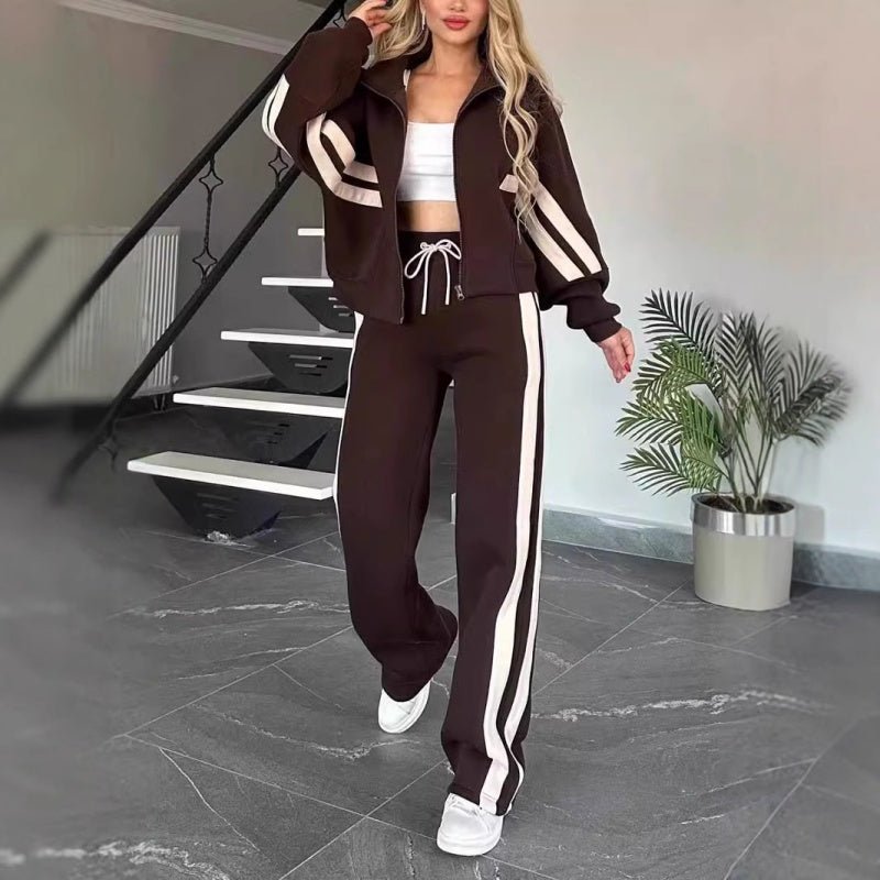 Damen Loungewear-Set mit Kontraststreifen