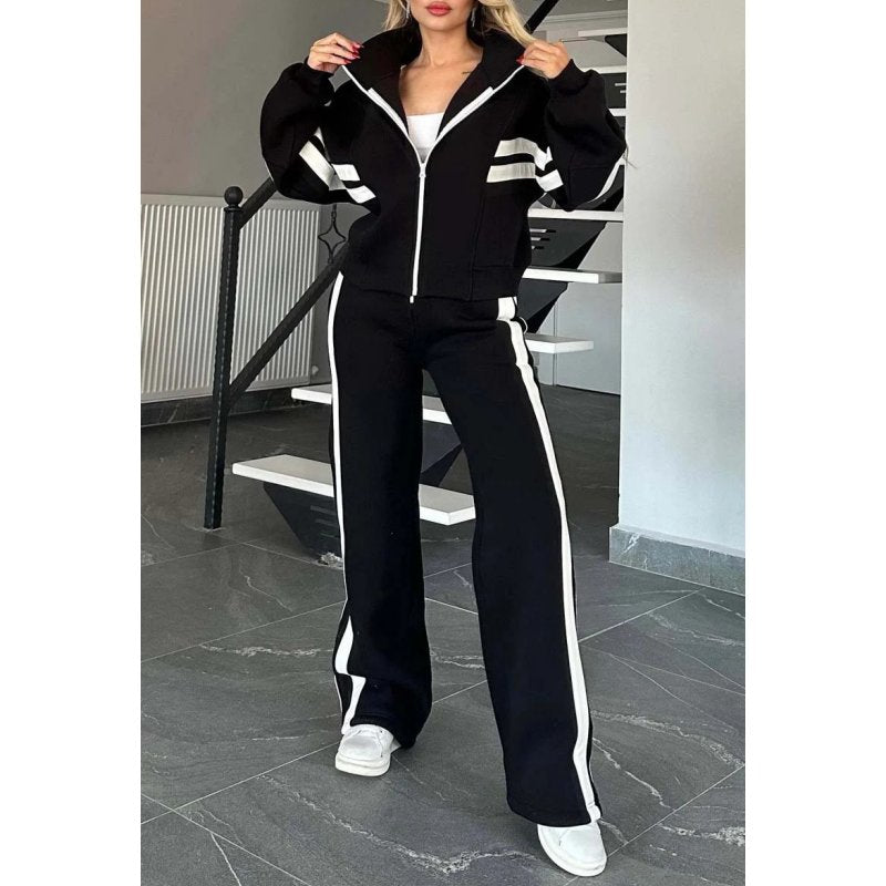Damen Loungewear-Set mit Kontraststreifen