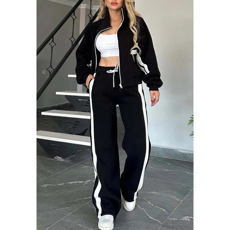 Damen Loungewear-Set mit Kontraststreifen