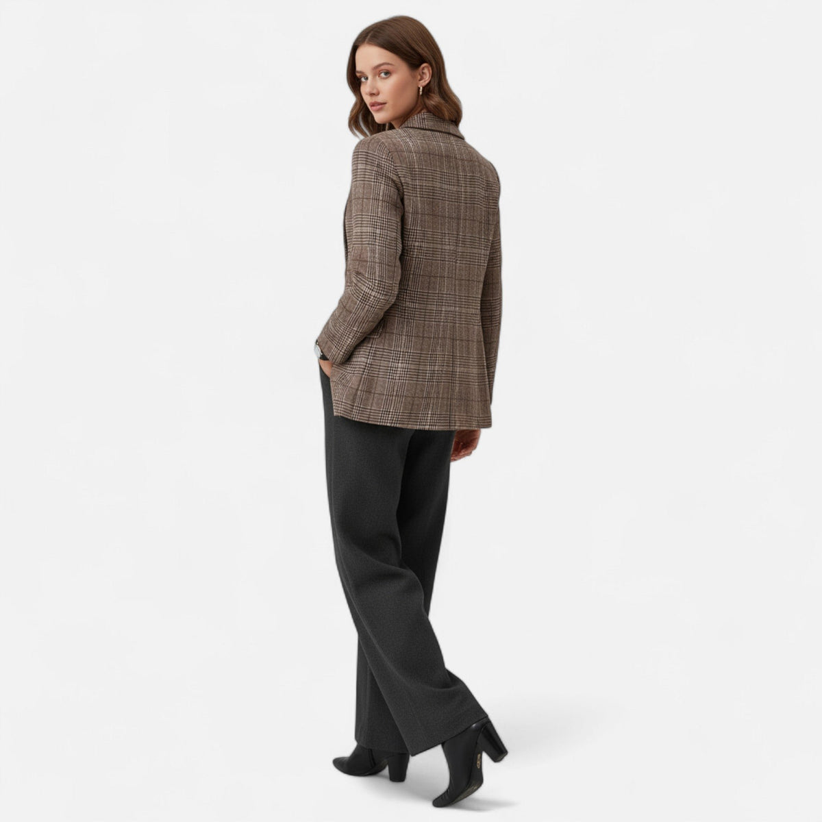Damen Eleganter Karo-Blazer