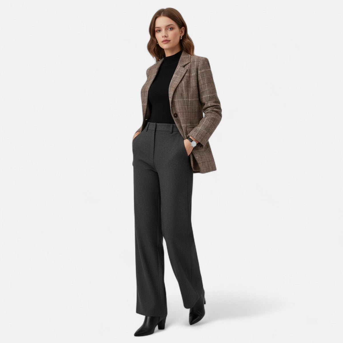 Damen Eleganter Karo-Blazer