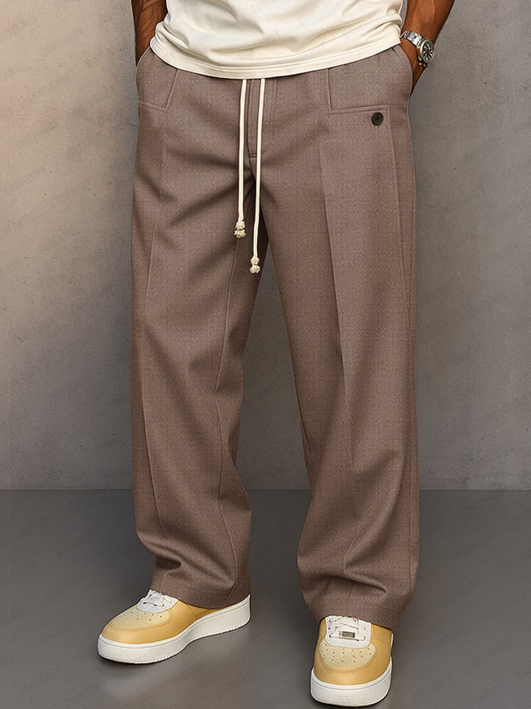 Herren Lässige Bundfaltenhose