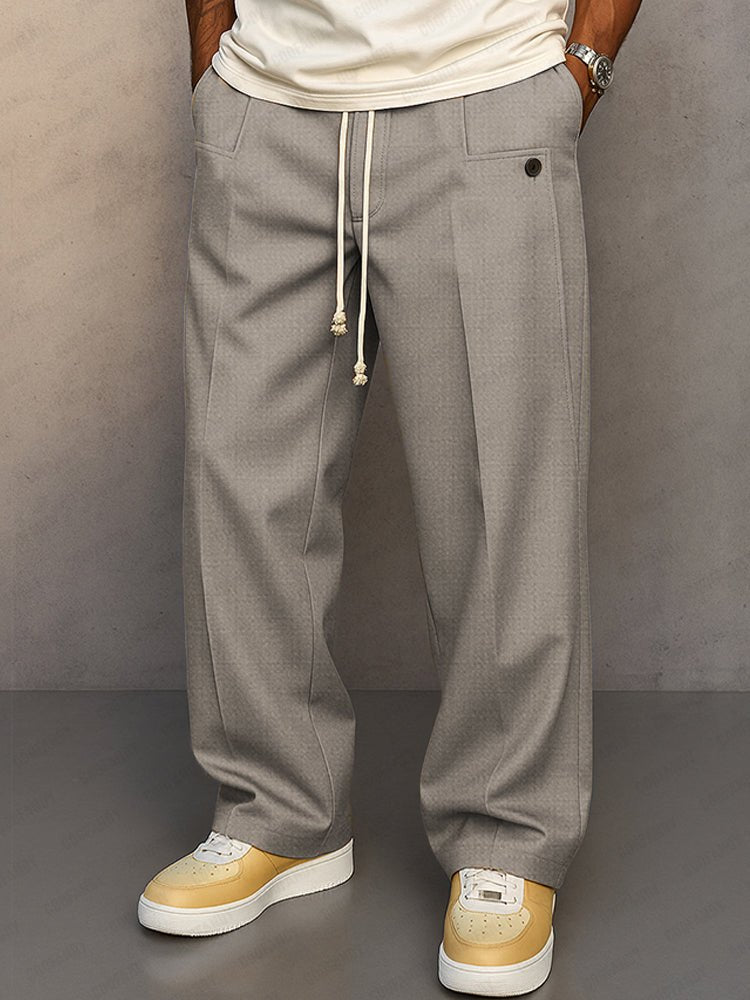Herren Lässige Bundfaltenhose