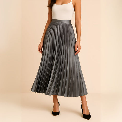Damen Eleganter High-Waist Faltenrock