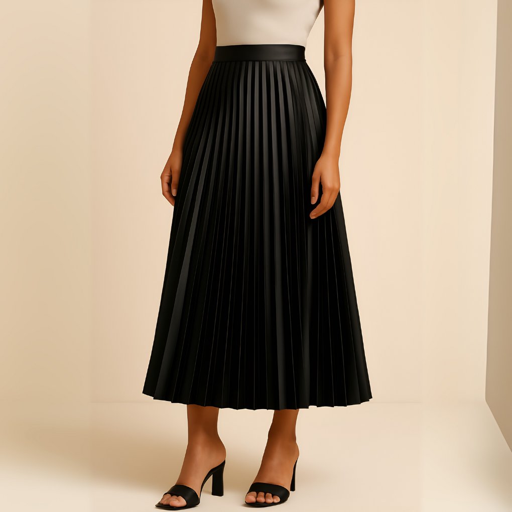 Damen Eleganter High-Waist Faltenrock
