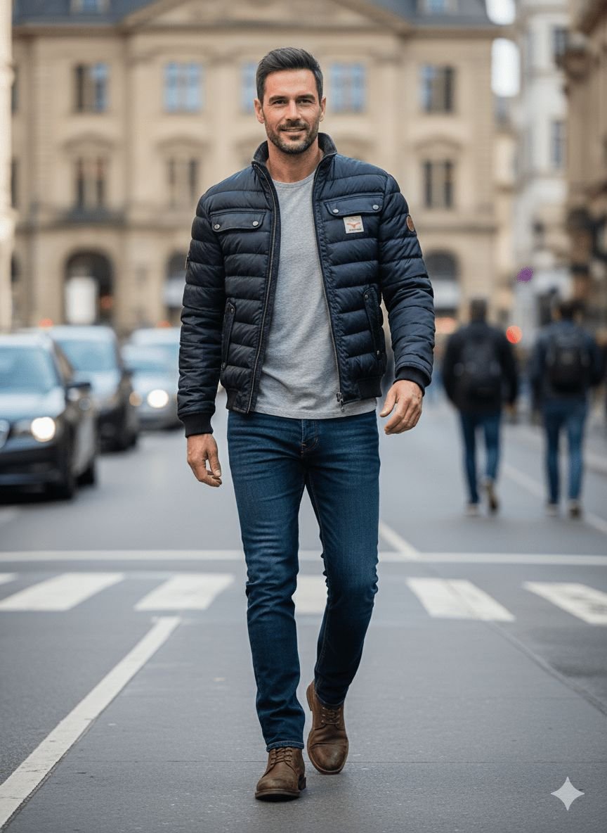 Herren Bomberjacke mit Steppmuster