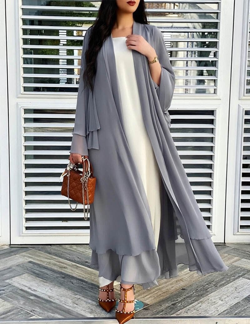 Damen Chiffon Cardigan mit Kimono-Ärmeln