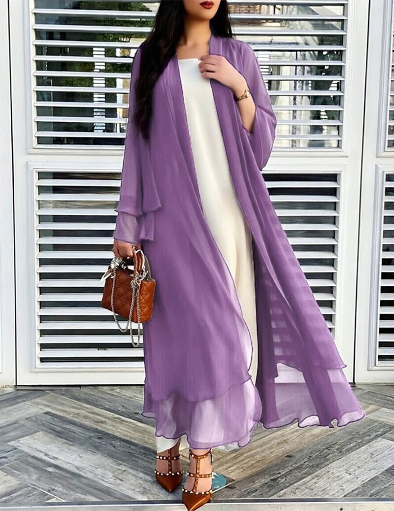 Damen Chiffon Cardigan mit Kimono-Ärmeln