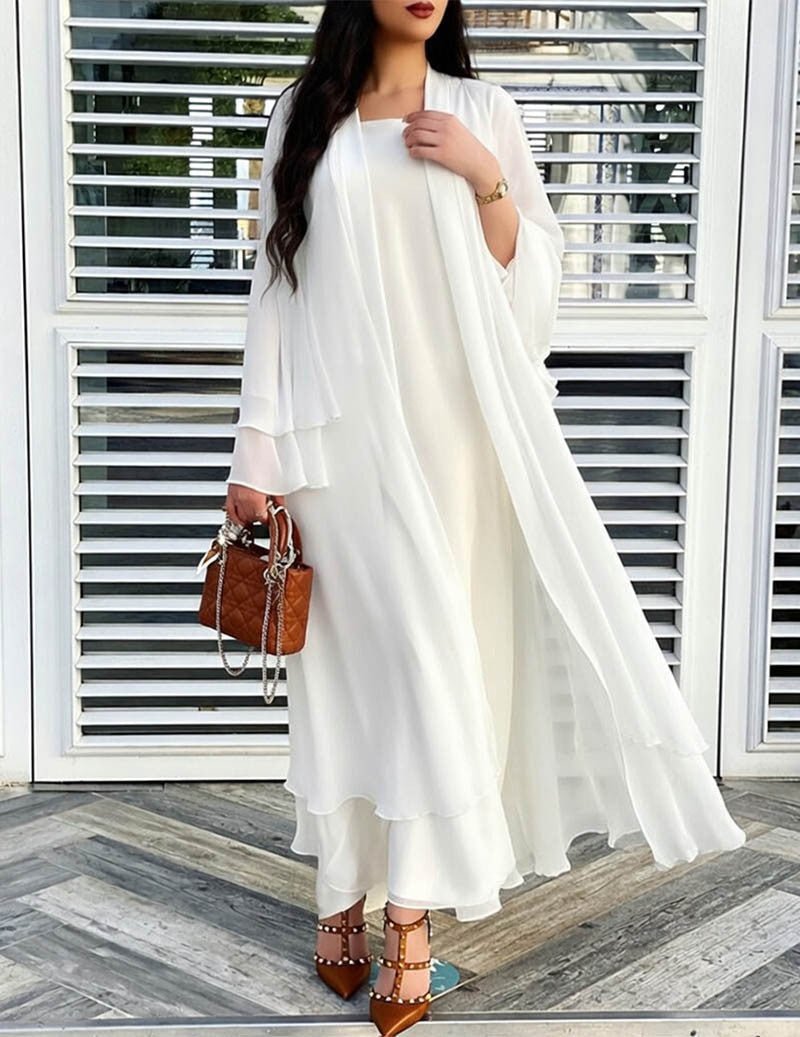 Damen Chiffon Cardigan mit Kimono-Ärmeln