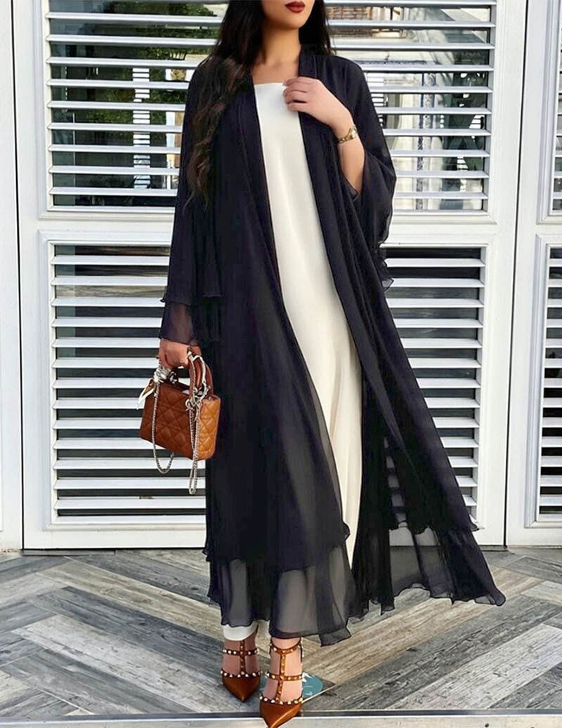 Damen Chiffon Cardigan mit Kimono-Ärmeln
