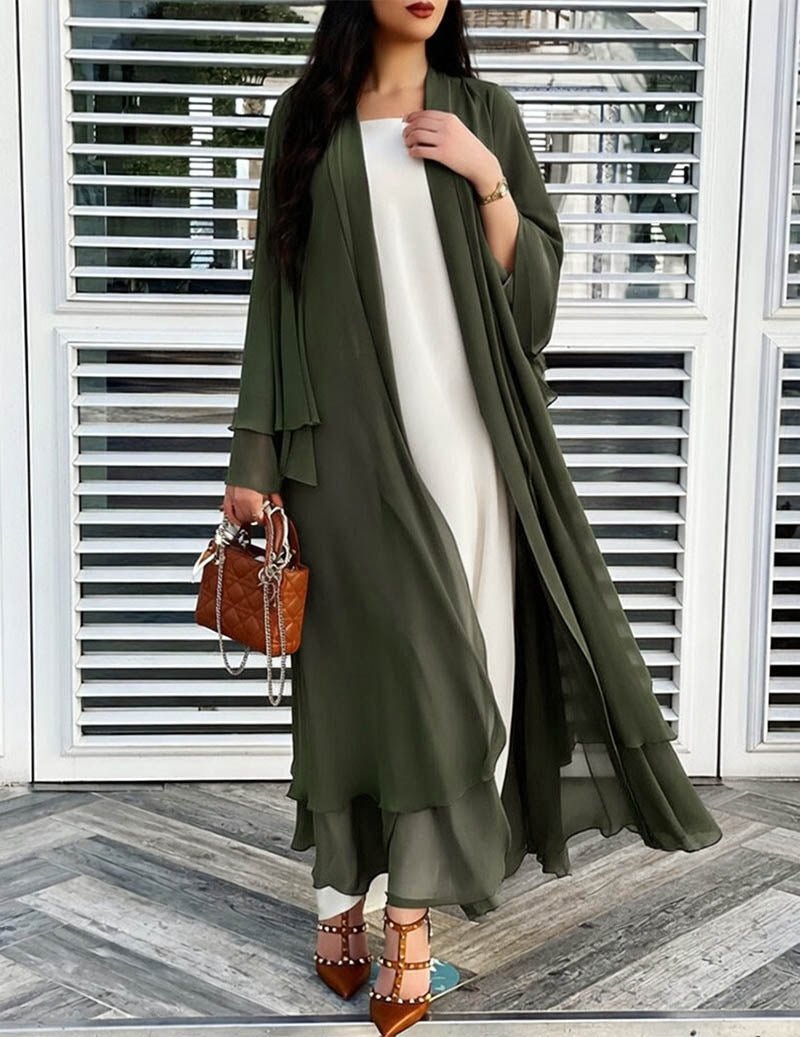 Damen Chiffon Cardigan mit Kimono-Ärmeln