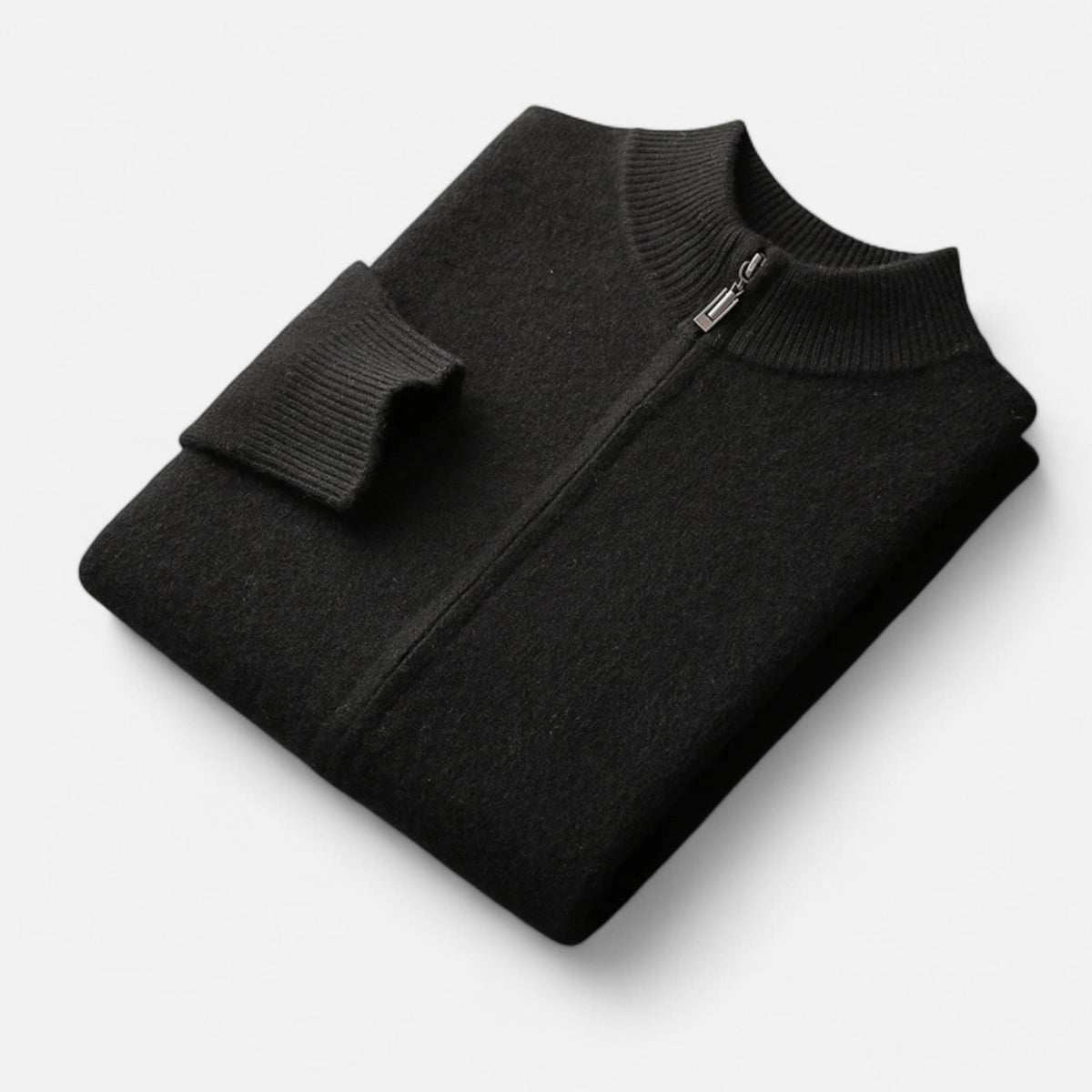 Herren Eleganter Cardigan aus Merinowolle mit Reissverschluss
