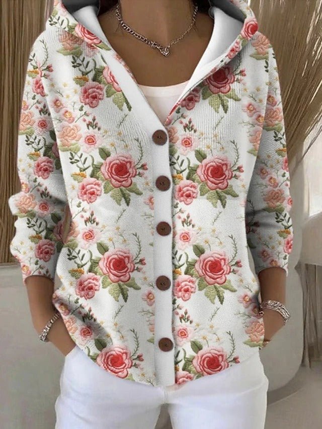 Damen Eleganter Cardigan mit Kapuze