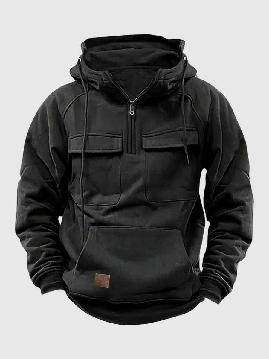 Herren Zip Hoodie mit Cargo-Taschen