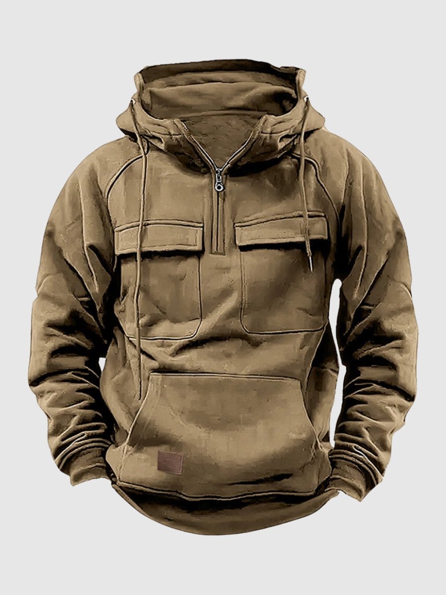 Herren Zip Hoodie mit Cargo-Taschen