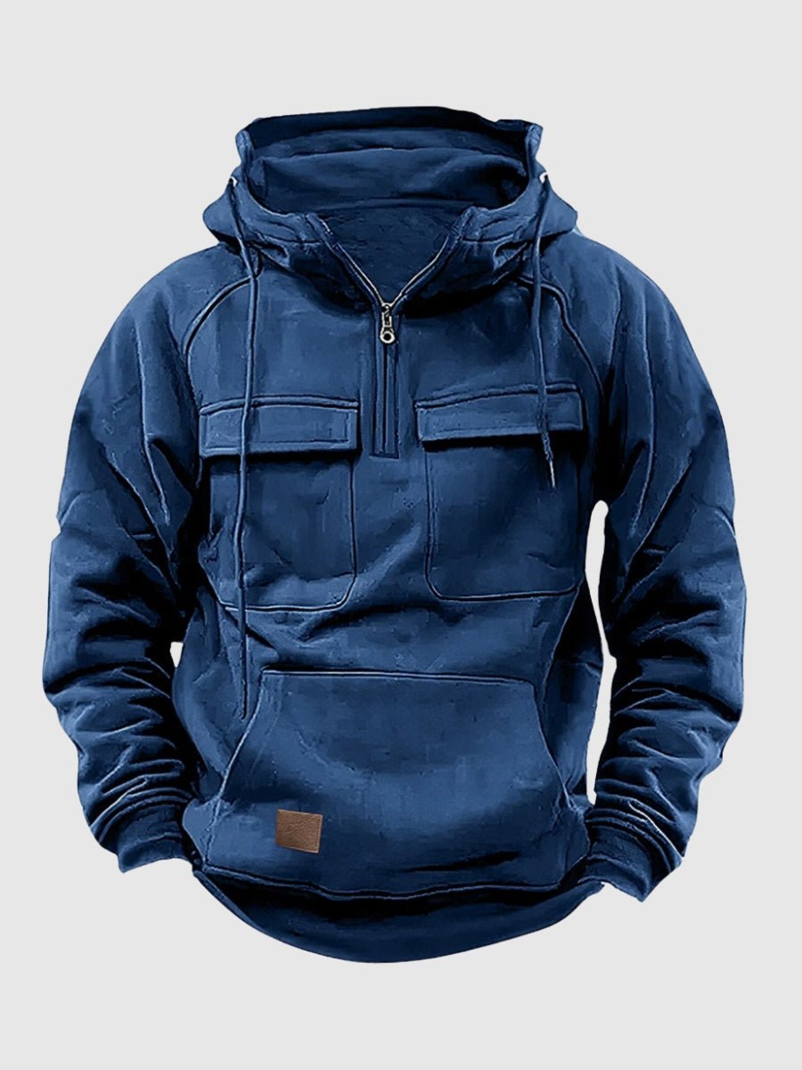 Herren Zip Hoodie mit Cargo-Taschen