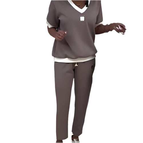 Damen Lässiges Colorblock-Loungewear-Set