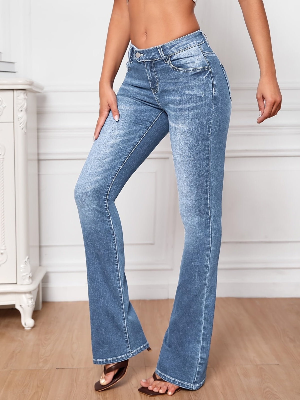 Damen Low Waist Flared Jeans