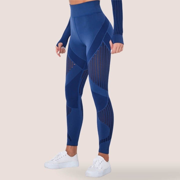 Damen Leggings mit Mesh-Einsätzen