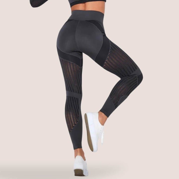Damen Leggings mit Mesh-Einsätzen