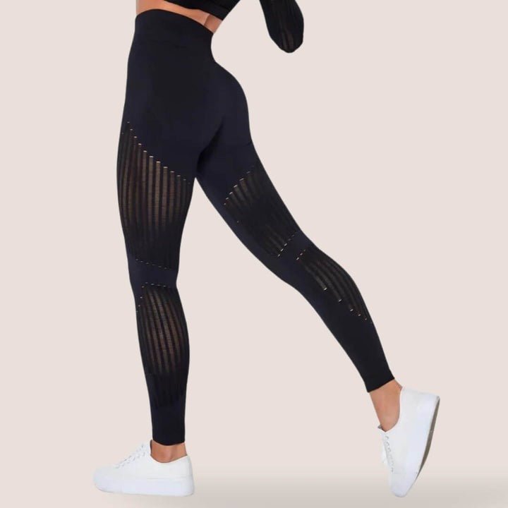 Damen Leggings mit Mesh-Einsätzen