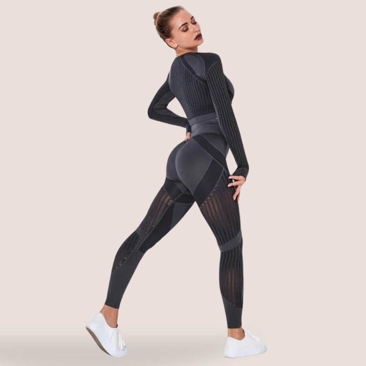 Damen Leggings mit Mesh-Einsätzen