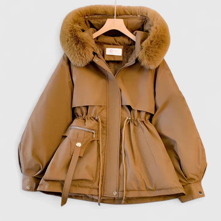 Damen Gemütlicher Parka mit Kunstfellkapuze