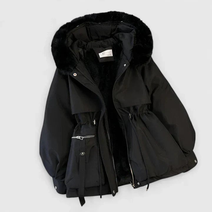 Damen Gemütlicher Parka mit Kunstfellkapuze