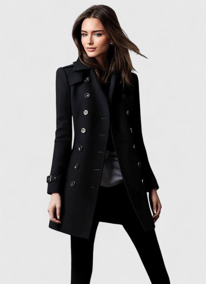 Damen Eleganter Kurzmantel mit Schulterklappen