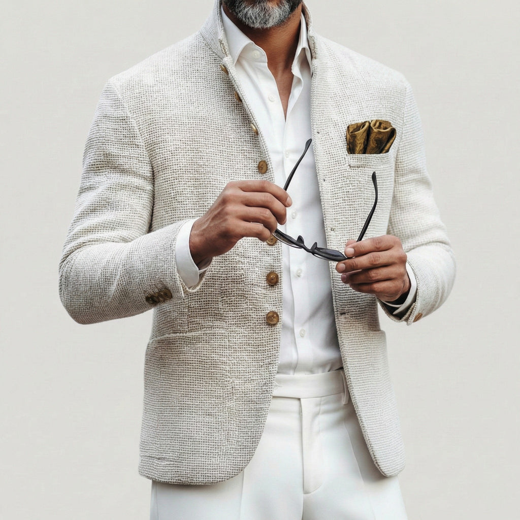 Herren Eleganter Cardigan mit Stehkragen