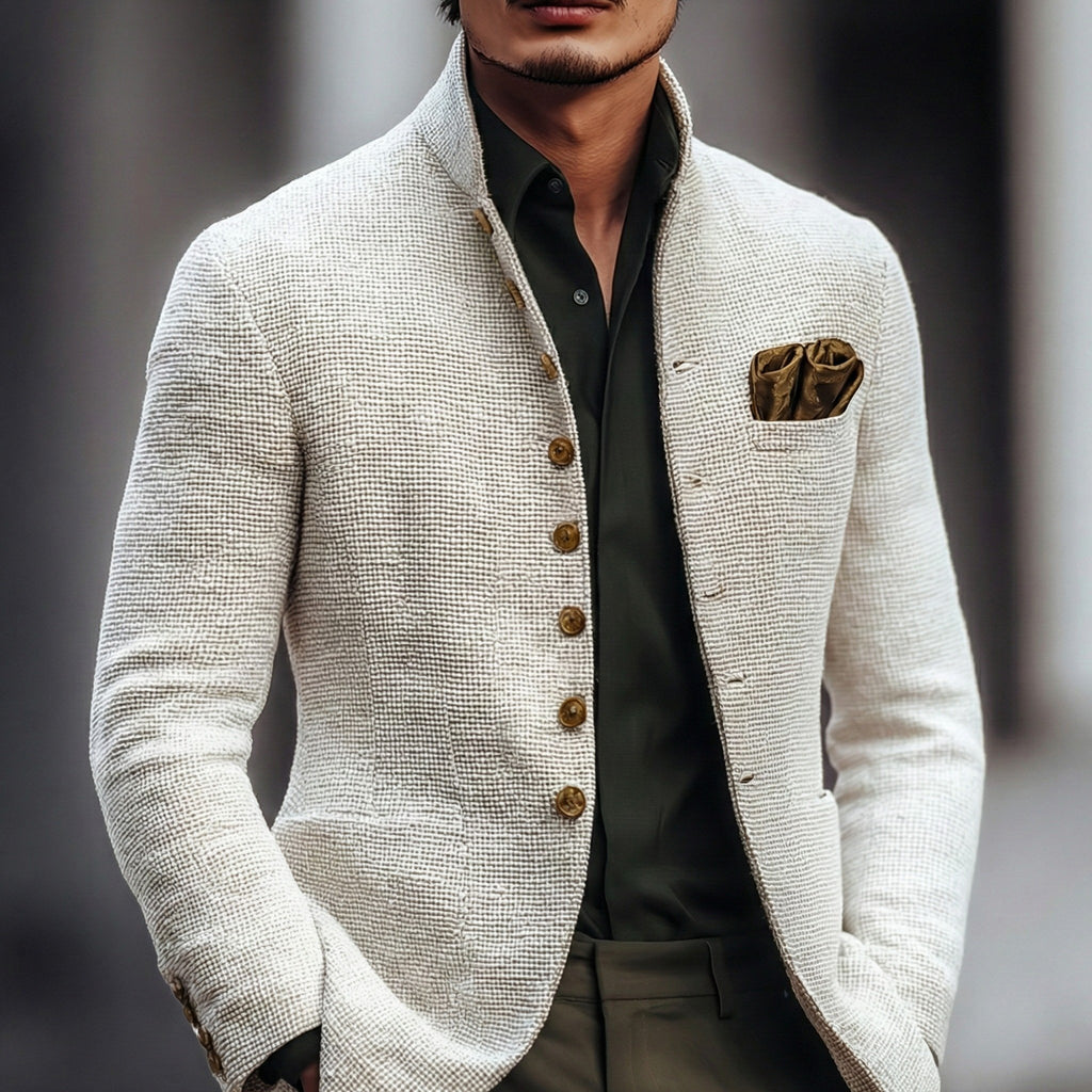 Herren Eleganter Cardigan mit Stehkragen