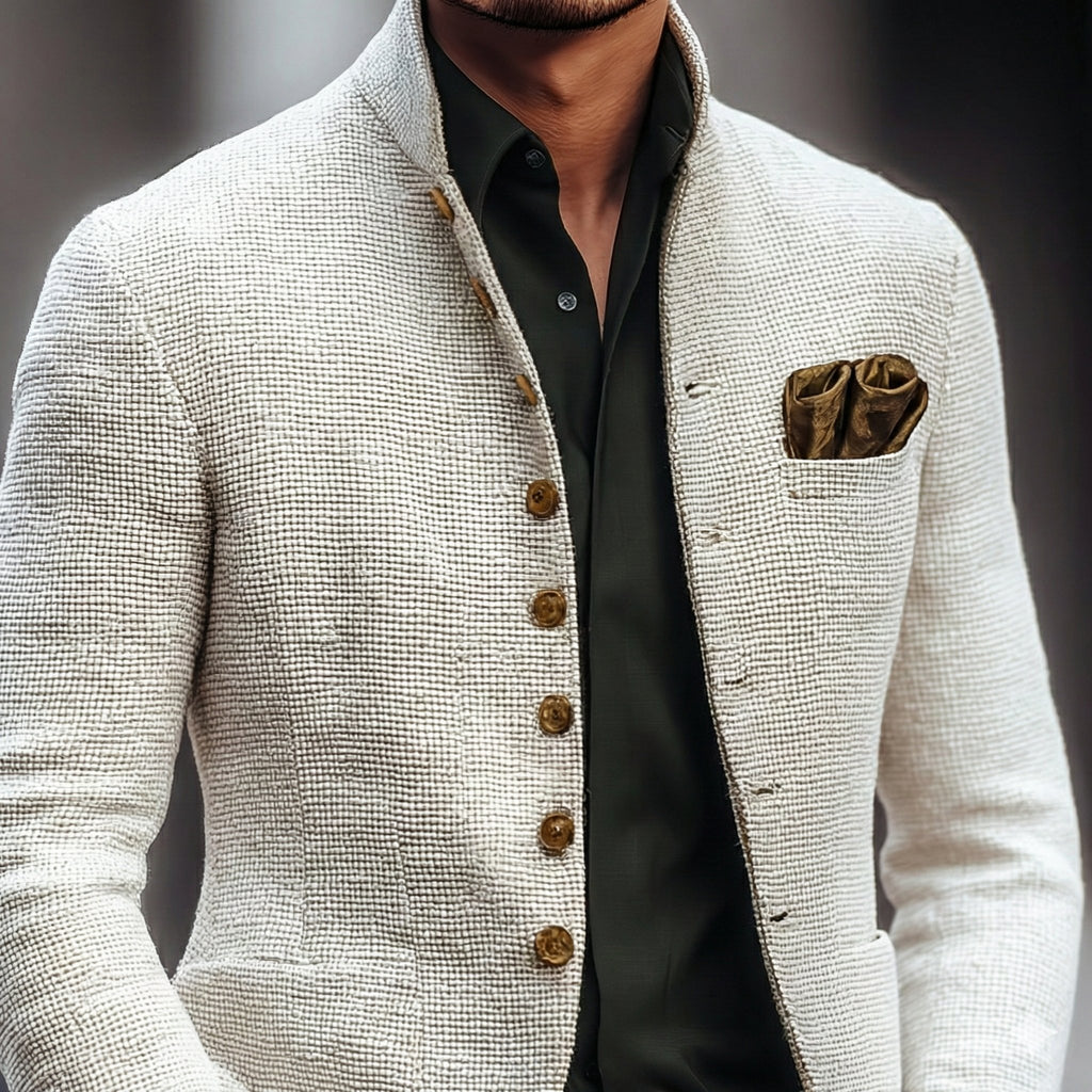 Herren Eleganter Cardigan mit Stehkragen