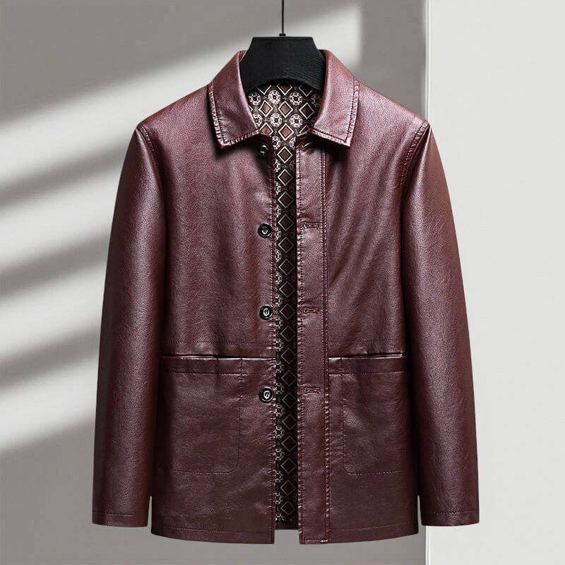 Herren Kunstleder-Hemdjacke