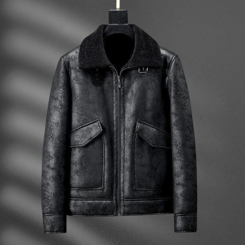 Herren Pilotenjacke mit Fellkragen
