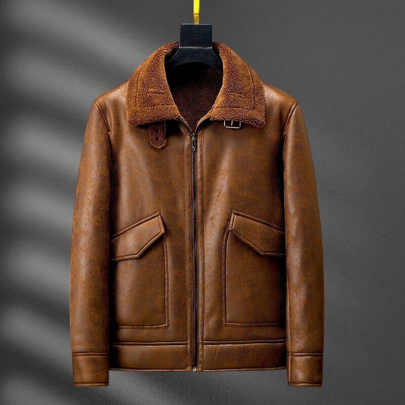 Herren Pilotenjacke mit Fellkragen
