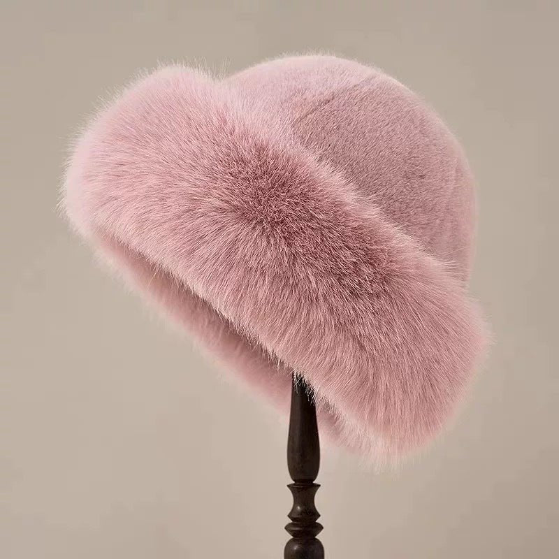 Damen Flauschige Kunstfell-Mütze