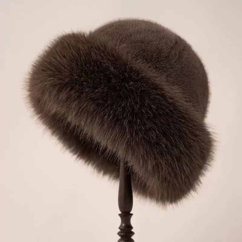 Damen Flauschige Kunstfell-Mütze