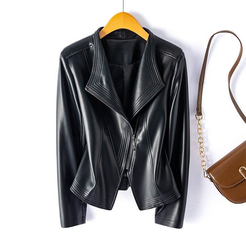Damen Schicke Kunstlederjacke