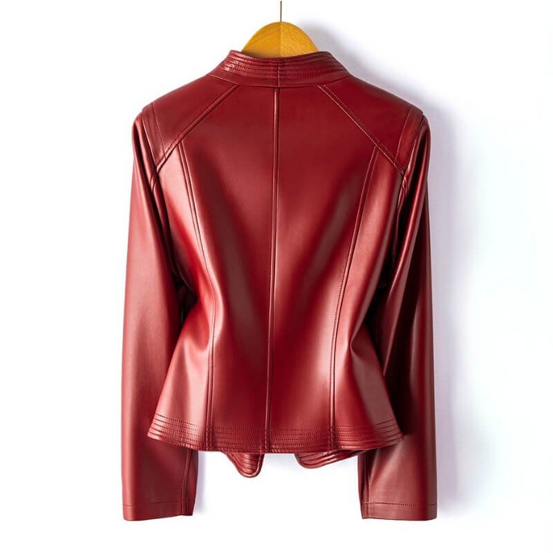 Damen Schicke Kunstlederjacke