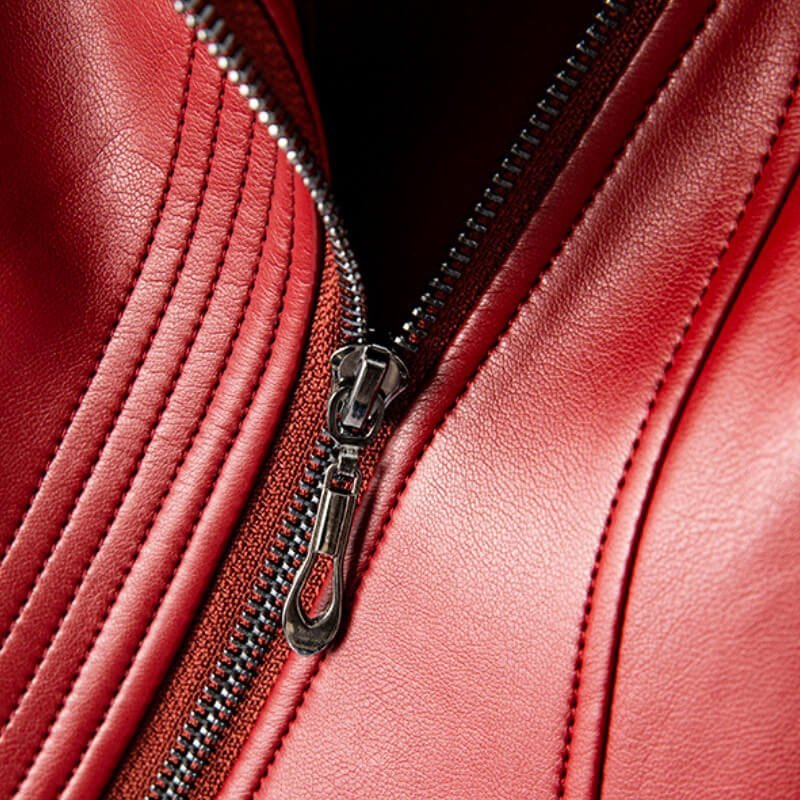 Damen Schicke Kunstlederjacke