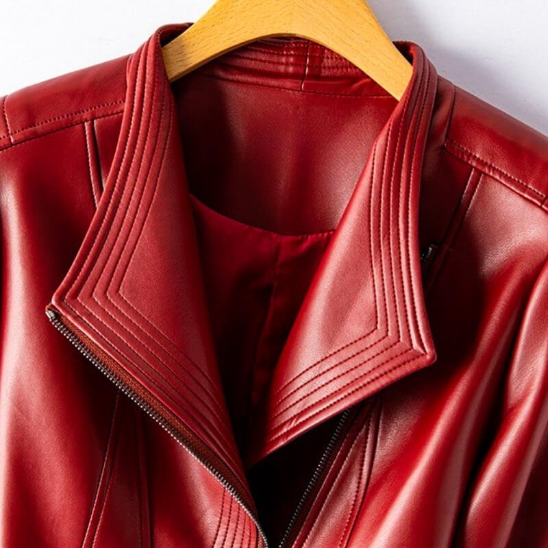 Damen Schicke Kunstlederjacke