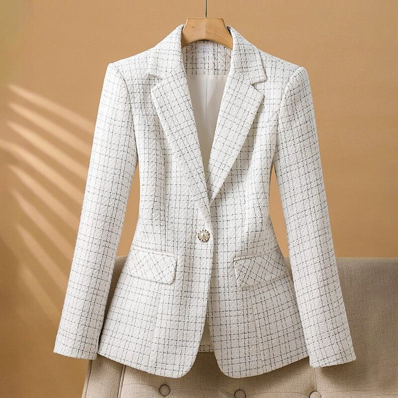 Damen Eleganter Bouclé-Tweed-Blazer