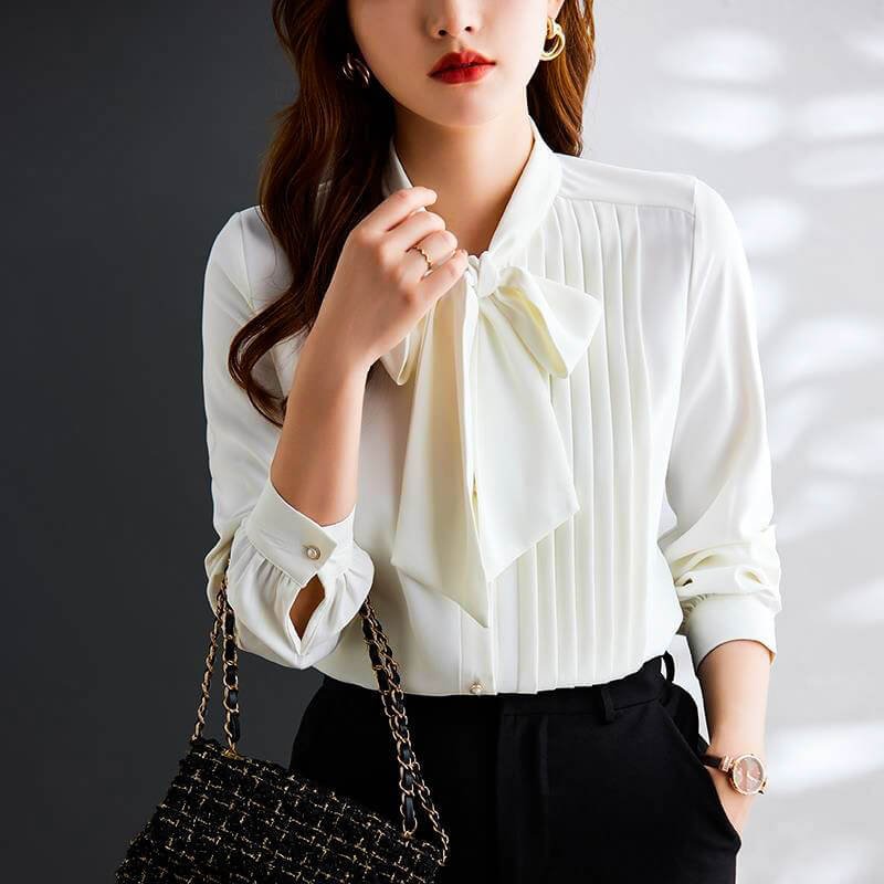 Damen Elegante Schluppenbluse
