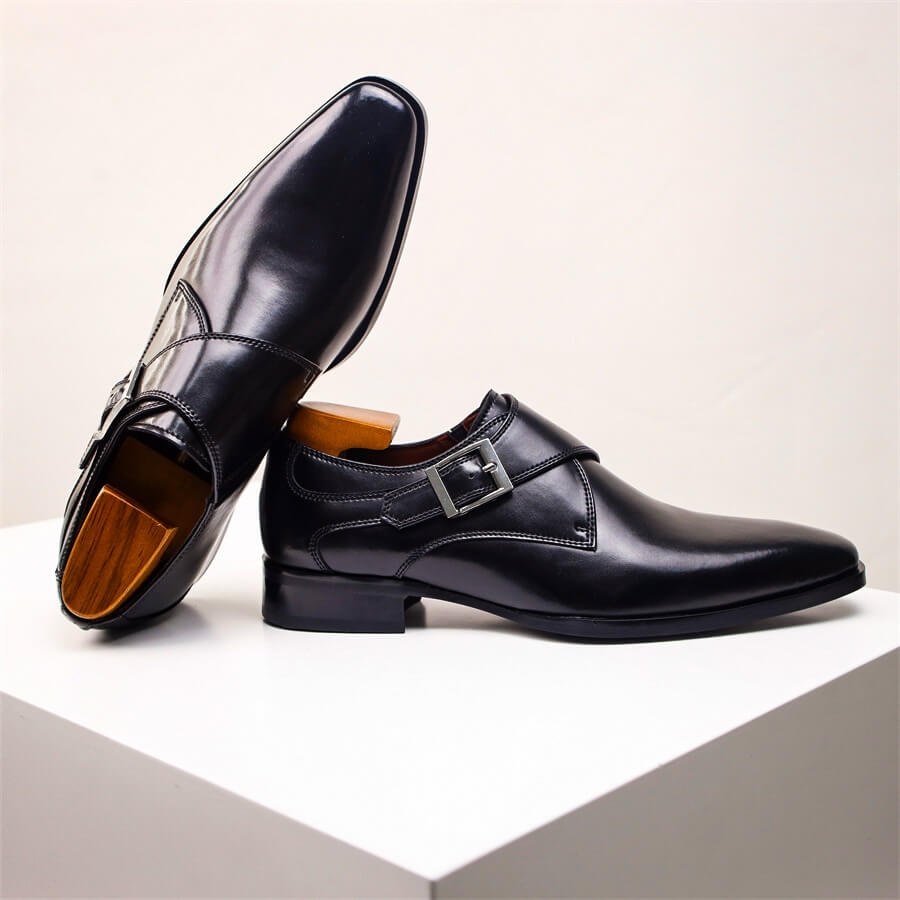 Herren Leder-Monk-Strap-Schuhe