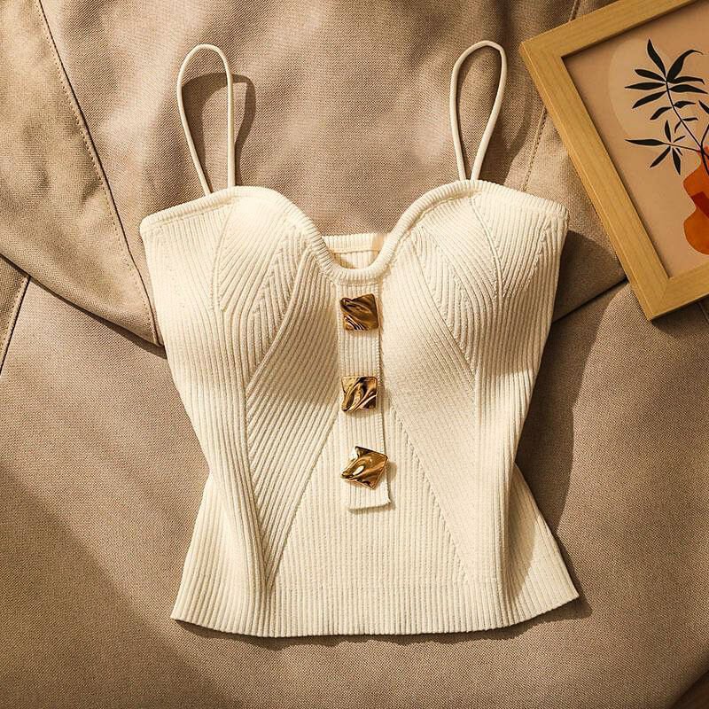 Damen Strick-Top mit Herzausschnitt