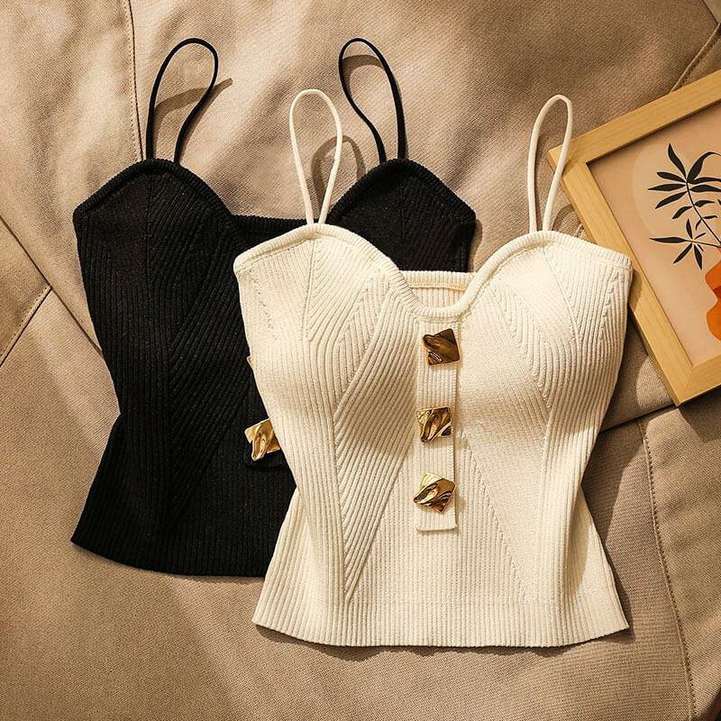 Damen Strick-Top mit Herzausschnitt