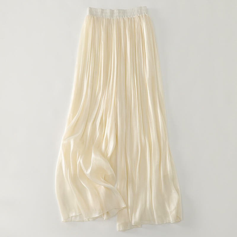 Damen Fliessende Satinhose mit weitem Bein