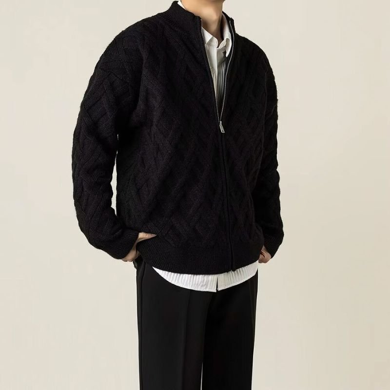 Herren Lässiger Cardigan mit Stehkragen