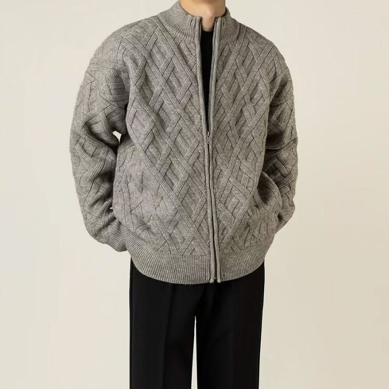 Herren Lässiger Cardigan mit Stehkragen